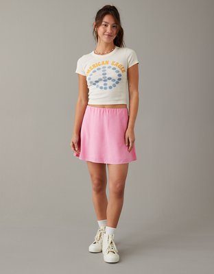 Pink mini skater outlet skirt