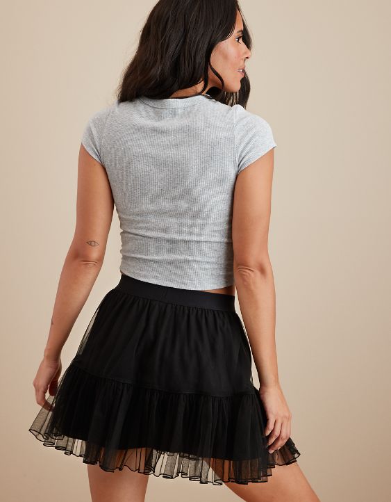 AE High-Waisted Tulle Mini Skirt
