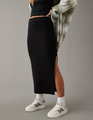 AE Ribbed Midi Sweater Skirt