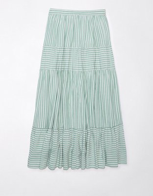 AE High-Waisted Multi Striped Maxi Skirt