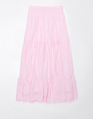 AE High-Waisted Multi Striped Maxi Skirt