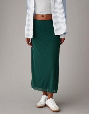 AE Mini Mesh High-Waisted Midi Skirt