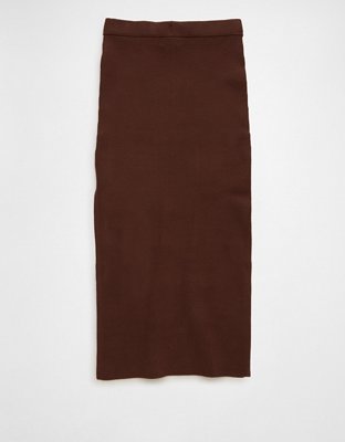 AE High-Waisted Sweater Slit Midi Skirt