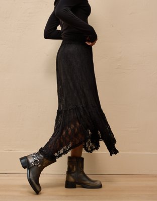 Женские юбки American Eagle AE High-Waisted Handkerchief Hem Lace Maxi Skirt — фото 4