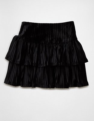 AE Minifalda de Terciopelo en Capas