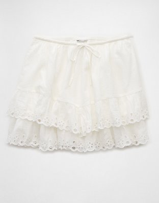 AE High-Waisted Wrap-Front Striped Mini Skirt