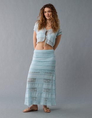 AE High-Waisted Lace Maxi Skirt