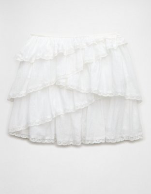 AE High-Waisted Asymmetrical Tiered Ruffle Mini Skirt