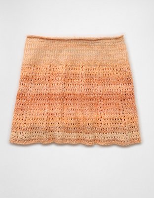 AE High-Waisted Crochet Mini Skirt