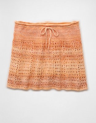 AE High-Waisted Crochet Mini Skirt