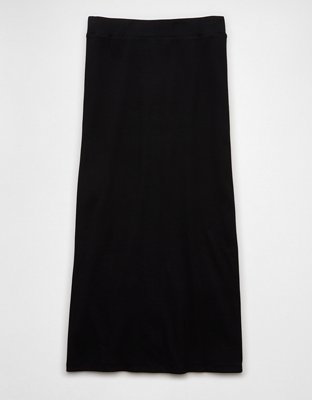 AE High-Waisted Button-Up Knit Midi Skirt