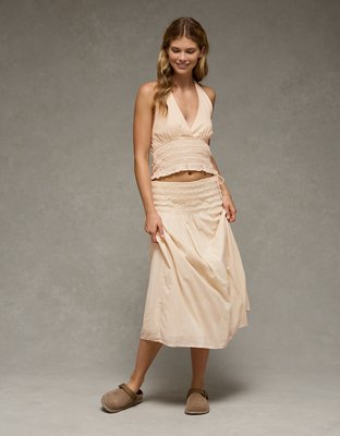 AE High-Waisted Tie Side Maxi Skirt