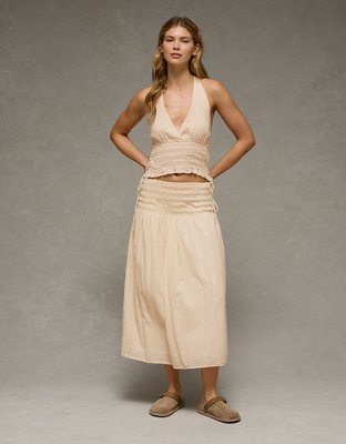 AE High-Waisted Tie Side Maxi Skirt