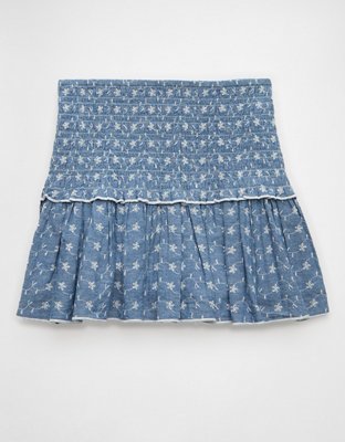 AE High-Waisted Smocked Mini Skirt