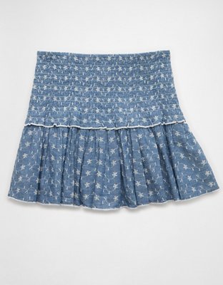 AE High-Waisted Smocked Mini Skirt