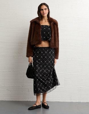 AE High-Waisted Sequin Maxi Skirt