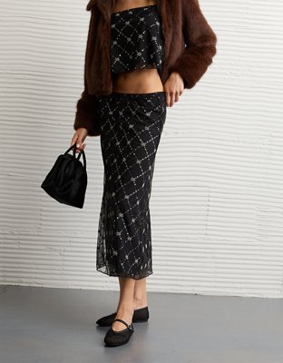AE High-Waisted Sequin Maxi Skirt
