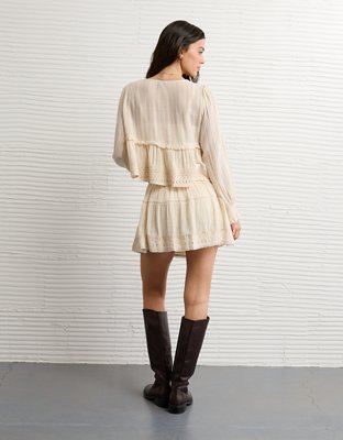 AE High-Waisted Lace Mini Skirt | American Eagle