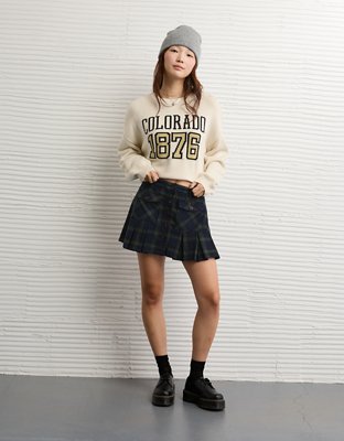 AE Mid-Rise Pleated Mini Skirt