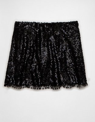 AE It Knit Sequined Mini Slit Skort