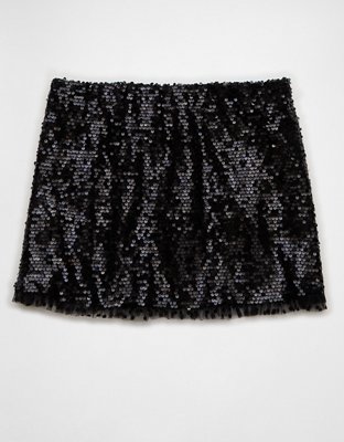 AE It Knit Sequined Mini Slit Skort