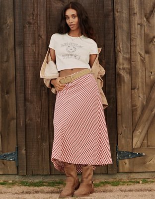 AE Mid-Rise Midi Skirt | American Eagle