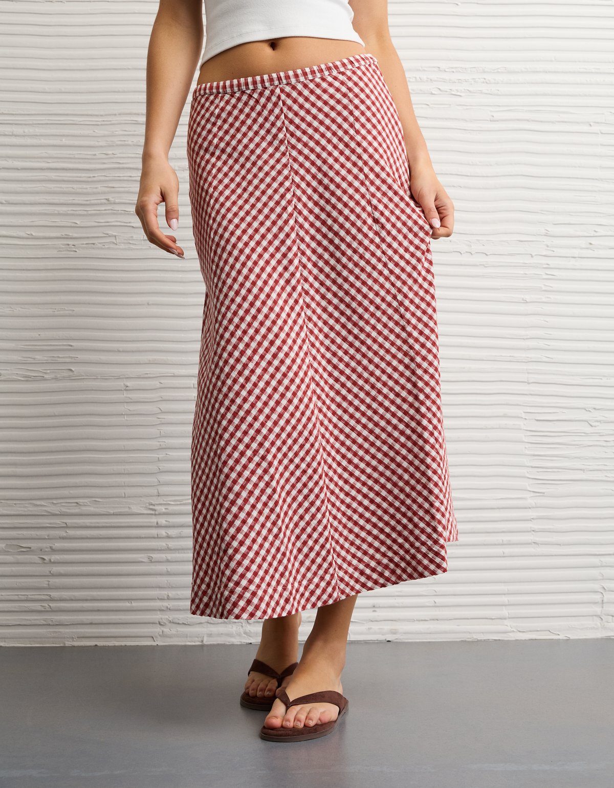 AE Linen-Blend Midi Skirt - image 2
