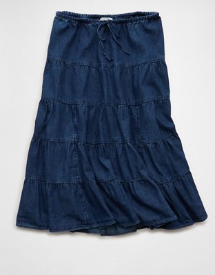 AE Stretch Mid-Rise Midi Skirt