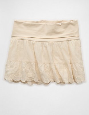 AE Mid-Rise Foldover Embroidered Mini Skort from American Eagle - $34.99