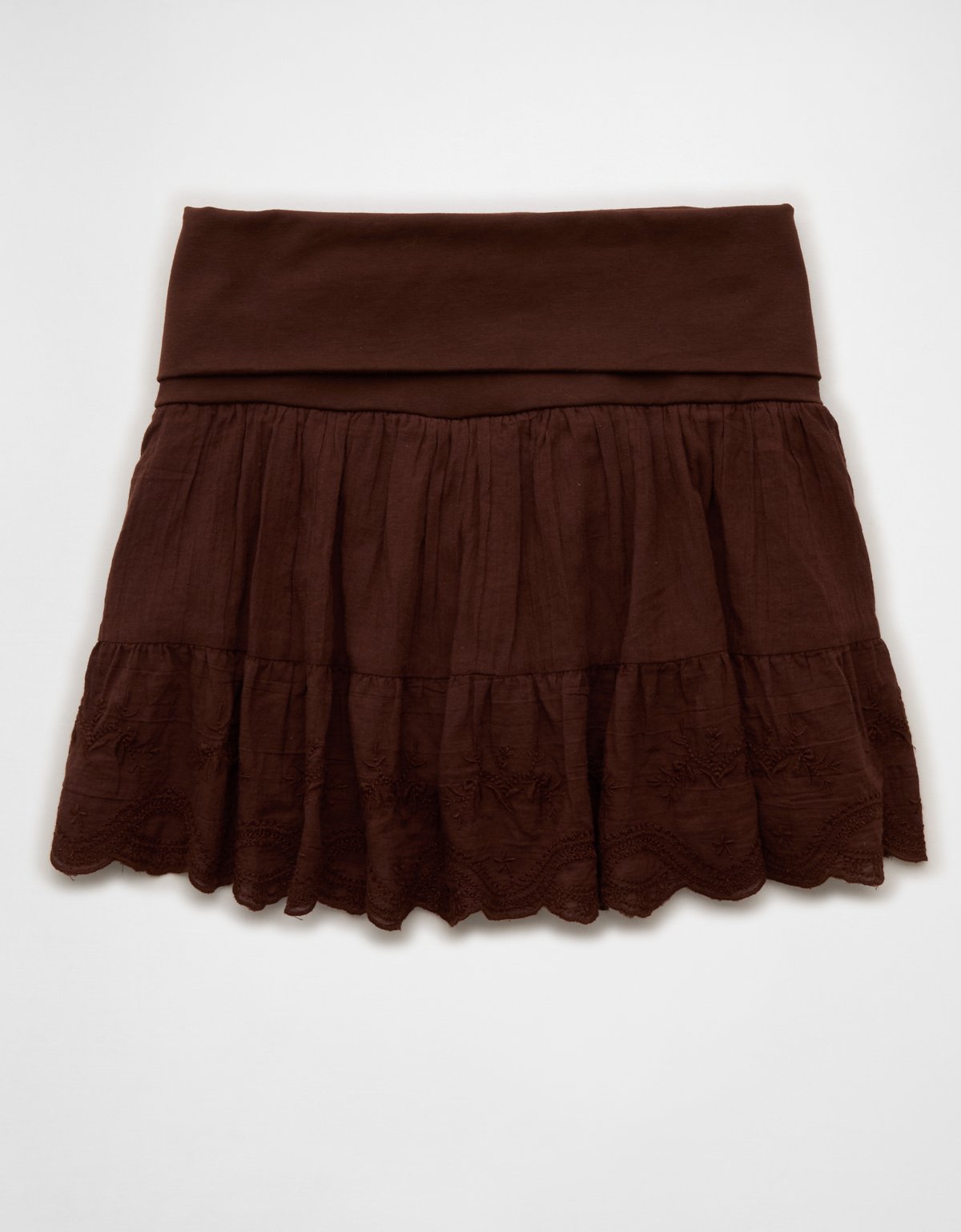 AE Mid-Rise Foldover Embroidered Mini Skort - image 4