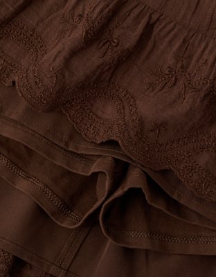 AE Mid-Rise Foldover Embroidered Mini Skort