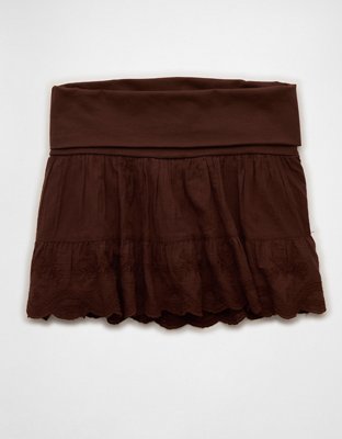 AE Mid-Rise Foldover Embroidered Mini Skort from American Eagle - $34.99