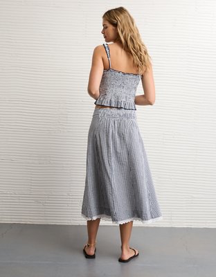 AE Stretch High-Waisted Midi Skirt