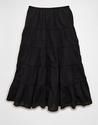 aeae CHECK MIDI TIERED SKIRT ミディスカート AE Tiered Midi Skirt | American Eagle