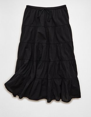 aeae CHECK MIDI TIERED SKIRT ミディスカート AE Tiered Midi Skirt | American Eagle