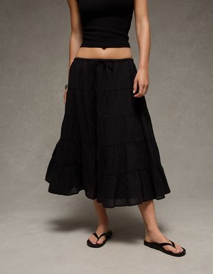 AE Tiered Midi Skirt | American Eagle