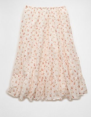 AE Tiered Midi Skirt | American Eagle