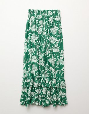 AE Mid-Rise Tiered Ruffle Maxi Skirt
