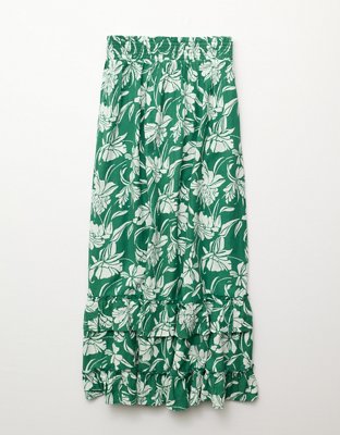 AE Mid-Rise Tiered Ruffle Maxi Skirt