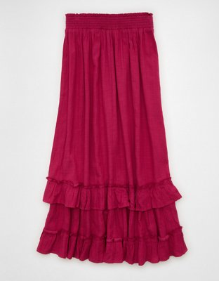 AE Mid-Rise Tiered Ruffle Maxi Skirt