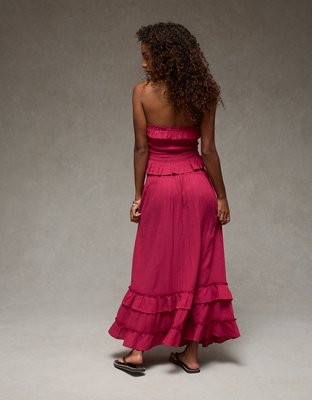 AE Mid-Rise Tiered Ruffle Maxi Skirt