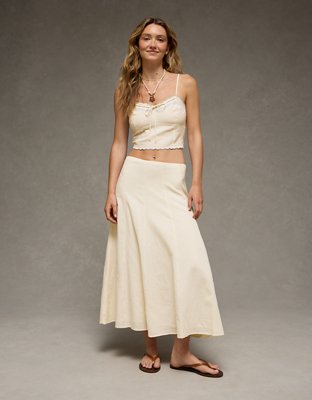 AE Mid-Rise Linen-Blend Maxi Skirt