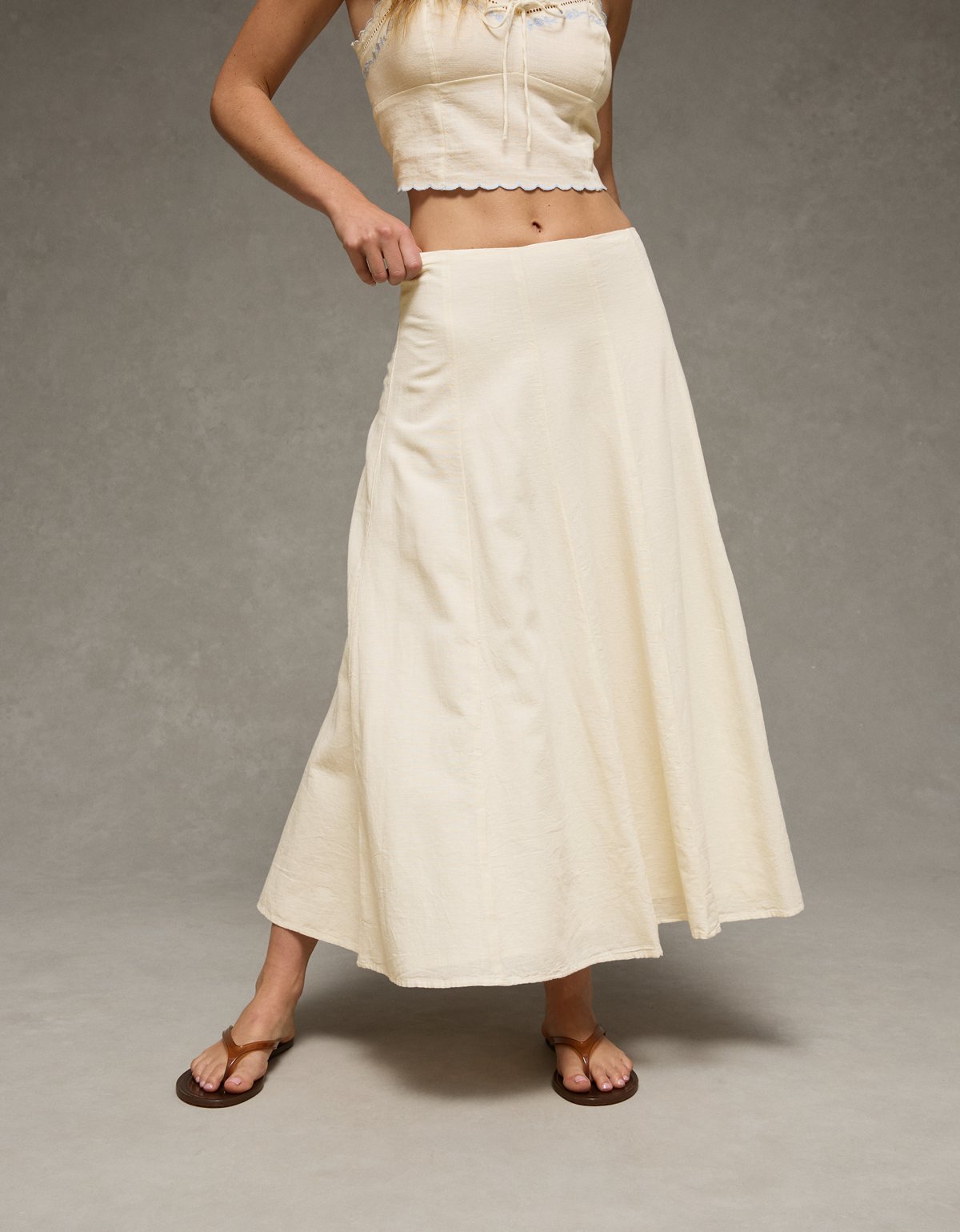 AE Mid-Rise Linen-Blend Maxi Skirt - image 5