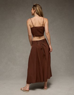 AE Mid-Rise Linen-Blend Maxi Skirt