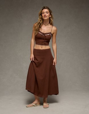AE Mid-Rise Linen-Blend Maxi Skirt from American Eagle - $47.96