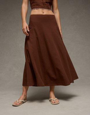 AE Mid-Rise Linen-Blend Maxi Skirt