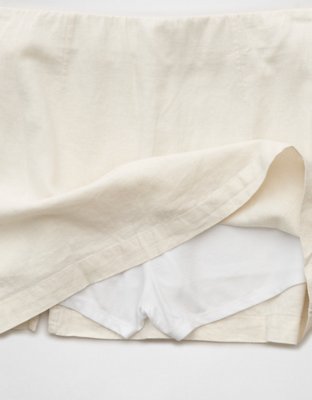AE Mid-Rise Linen-Blend Mini Skort