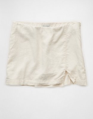 AE Mid-Rise Linen-Blend Mini Skort