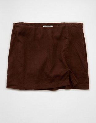 AE Mid-Rise Linen-Blend Mini Skort