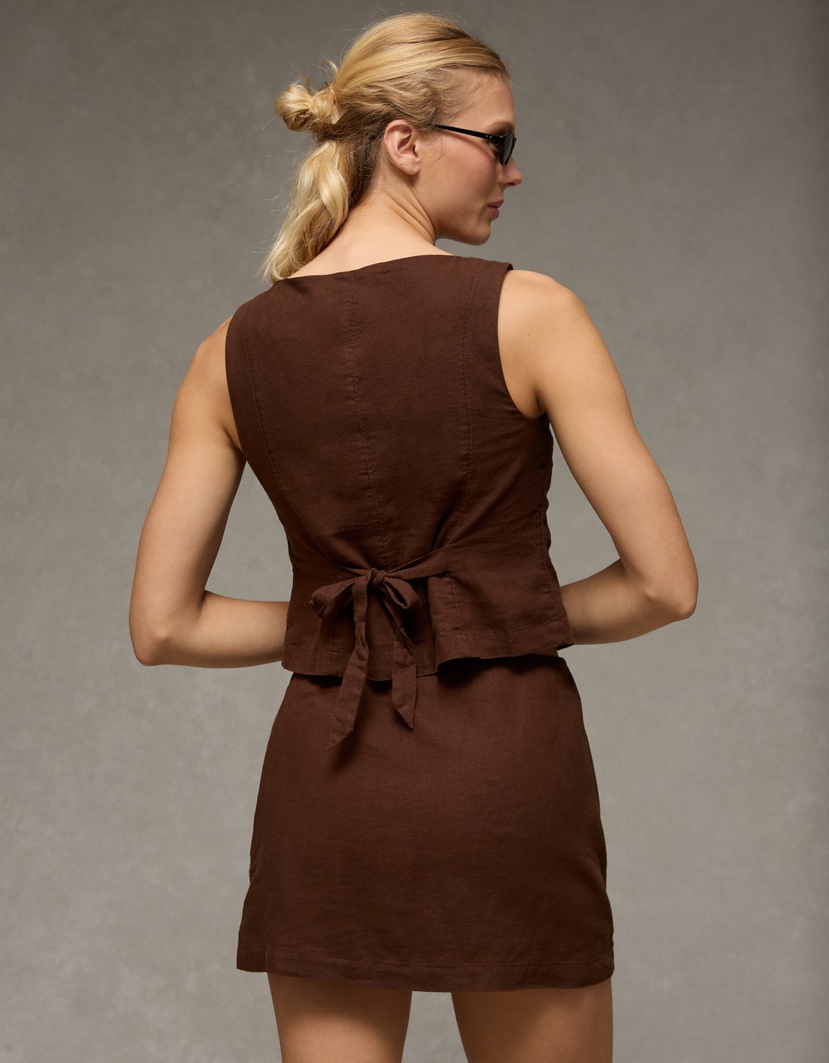 AE Mid-Rise Linen-Blend Mini Skort - image 2